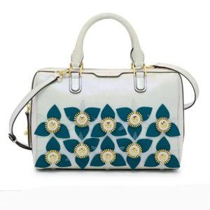 Henri Bendel West 57th Barrel Satchel Iridescent White NEW with Tags